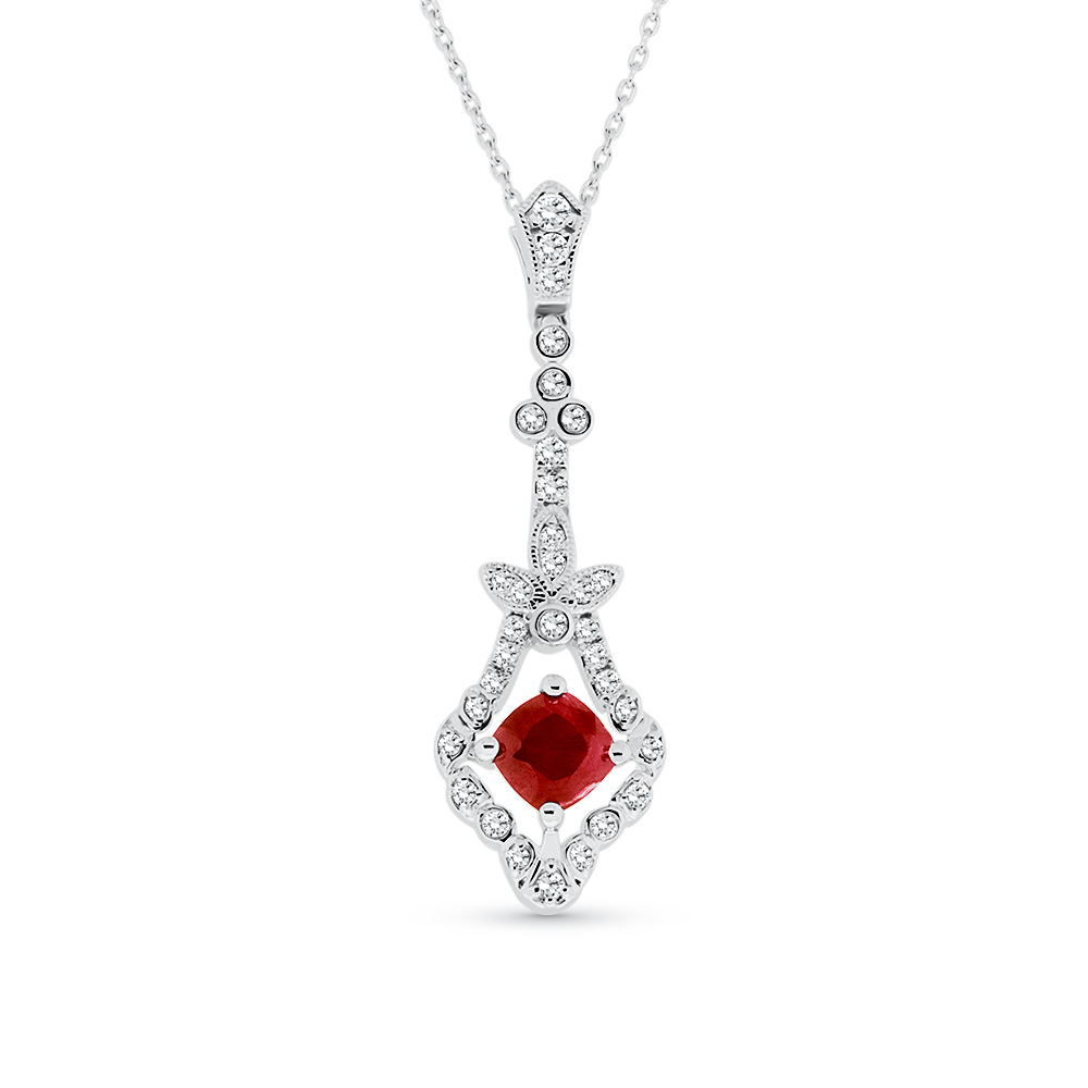 View Ruby and Diamond Pendant With Chain