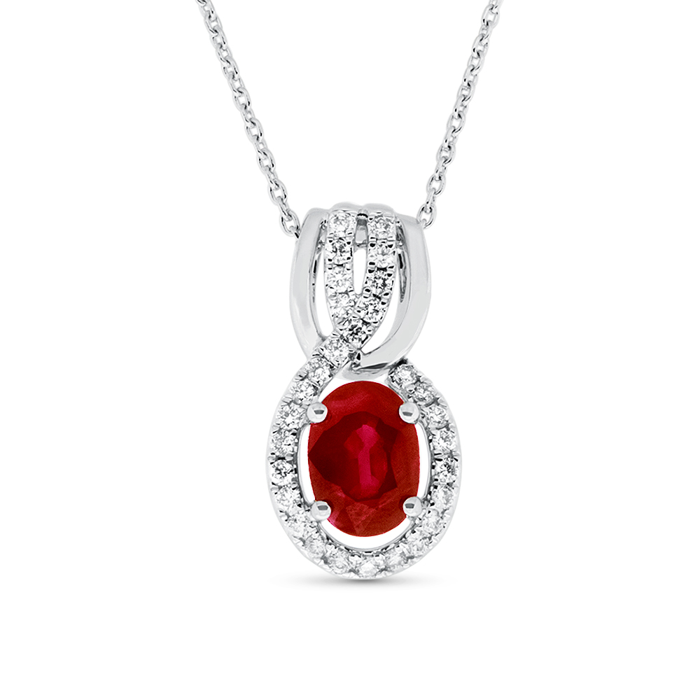 View Ruby and Diamond Pendant With Chain