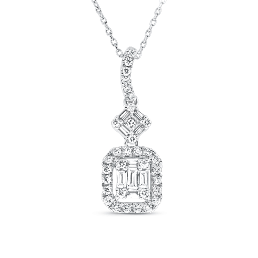 View Fancy Diamond Cluster Pendent With Chain