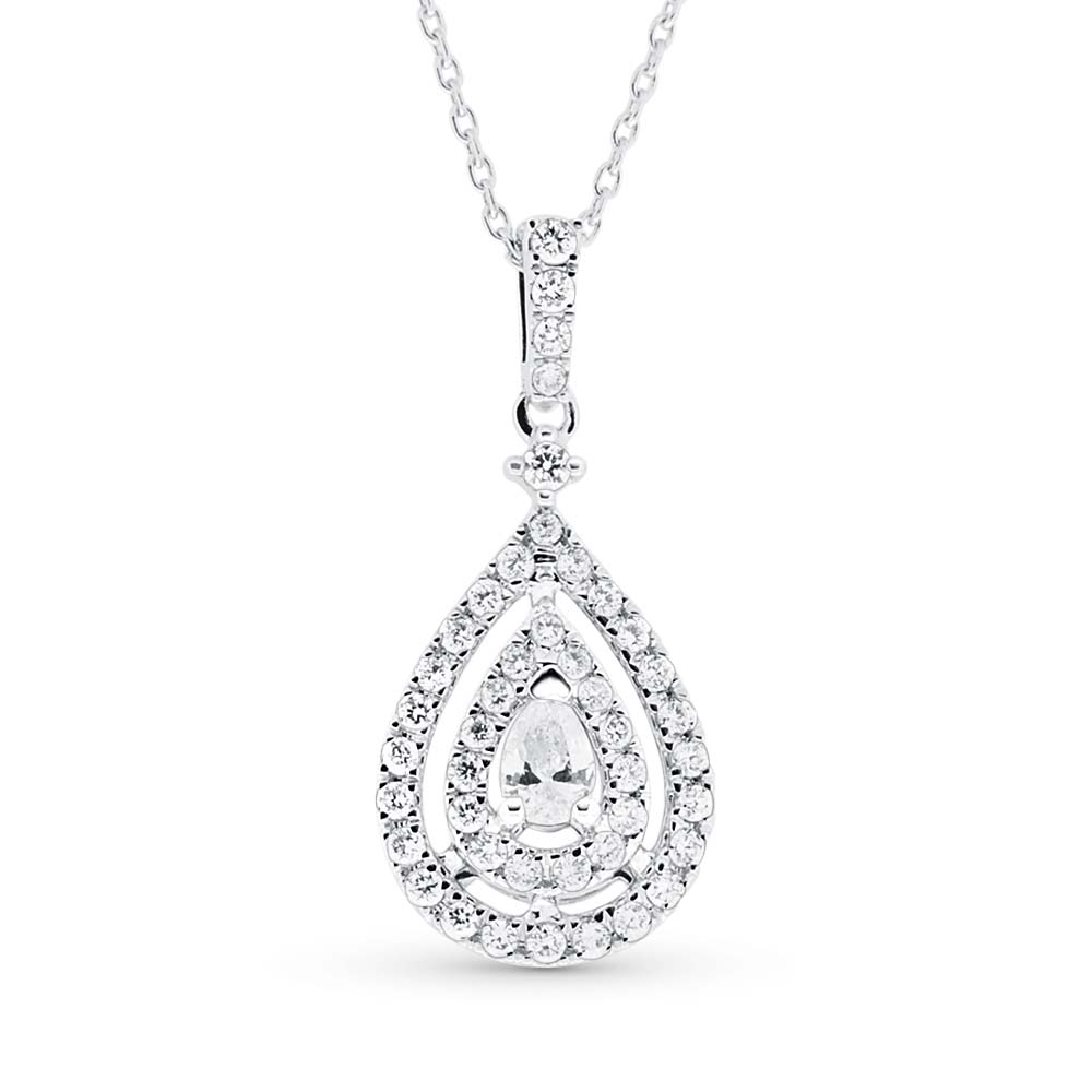 View Pear Shaped Diamond Pendant With Chain