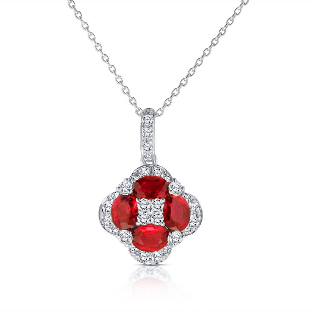 View Ruby and Diamond Pendant With Chain