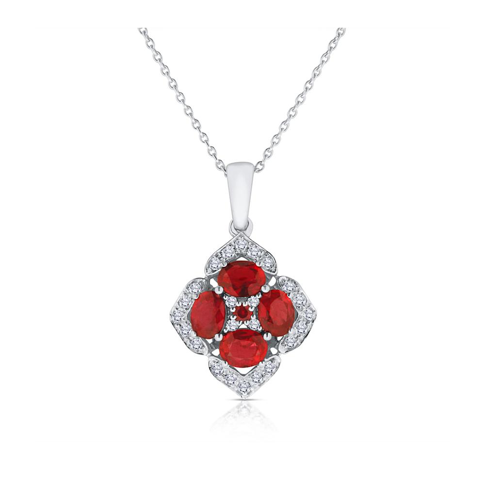 View Ruby and Diamond Pendant With Chain