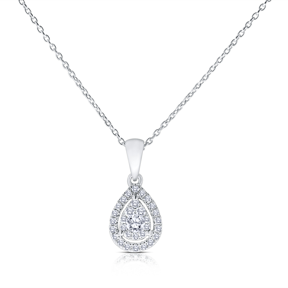 View Diamond Cluster Pendant With Chain