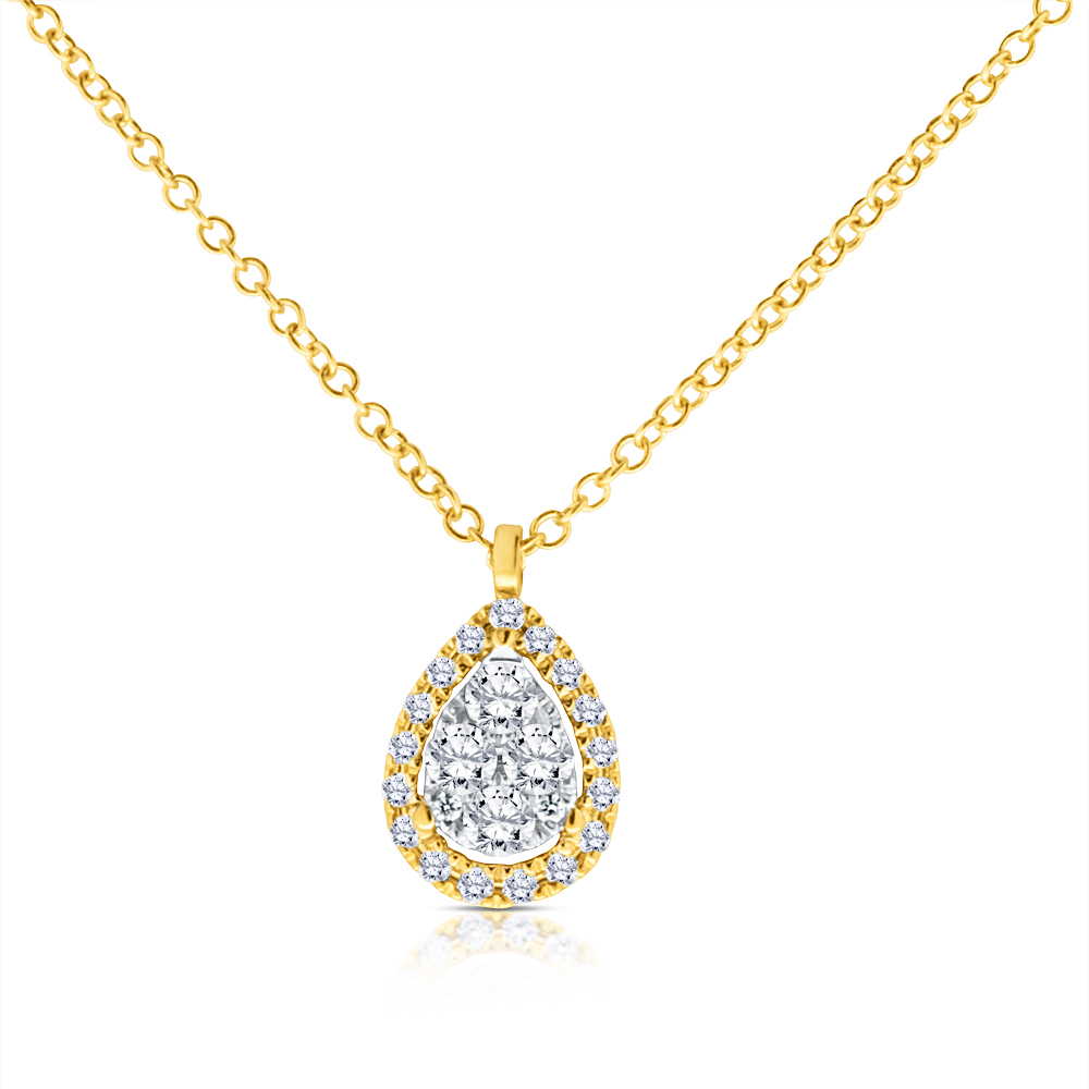 View Diamond Cluster Pendant With Chain