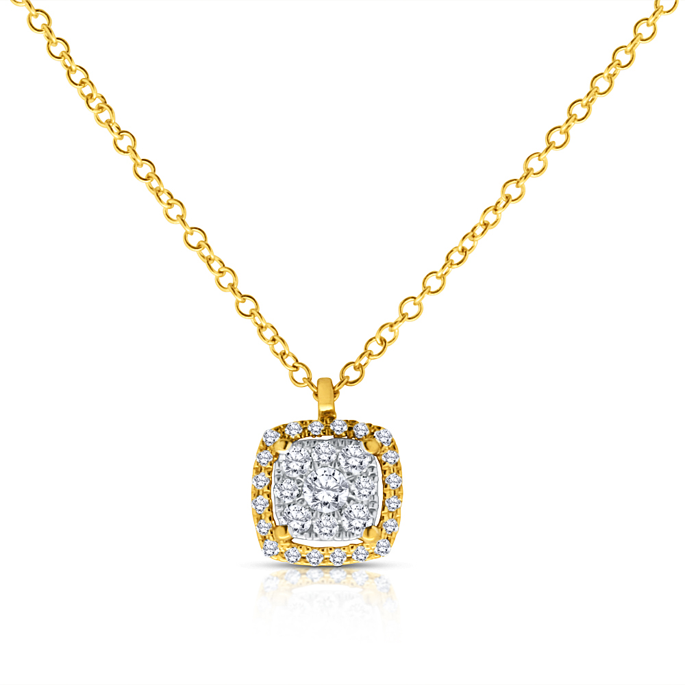 View Diamond Cluster Pendant With Chain