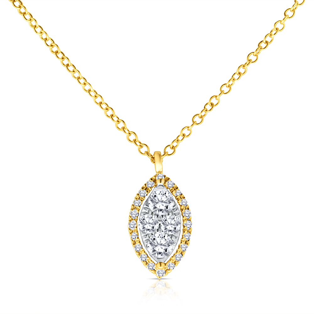 View Diamond Cluster Pendant With Chain