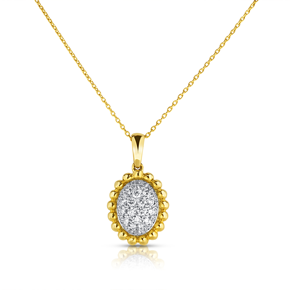 View Oval Diamond Pendant With Chain
