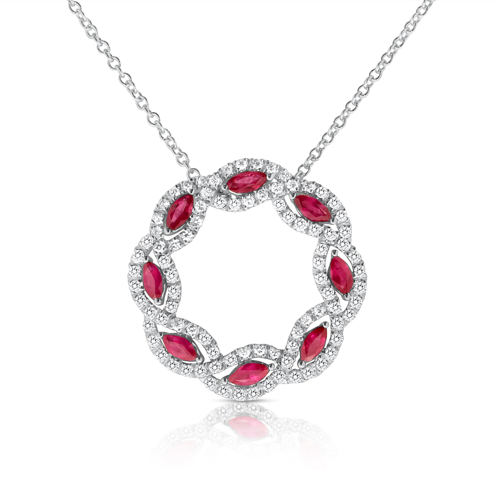 View Ruby and Diamond Pendant With Chain