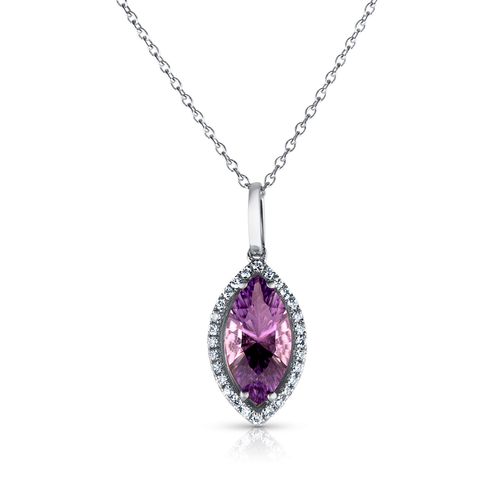 View Amethyst And Diamond Pendant With Chain