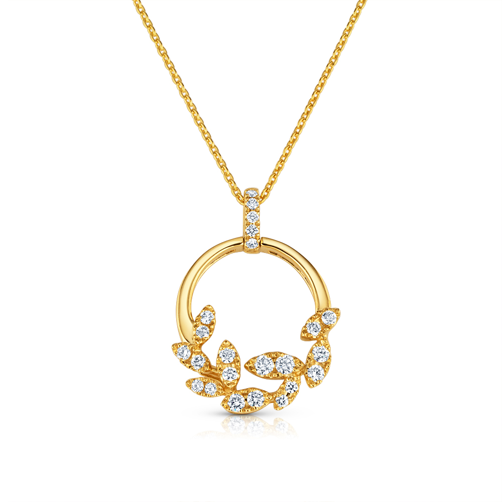 View Fancy Circle Diamond Pendant With Chain