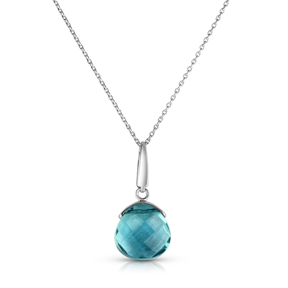 View London Blue Flat Checker Top Pendant With Chain