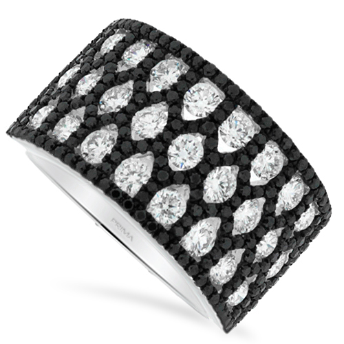 View Black and White Diamond Ring