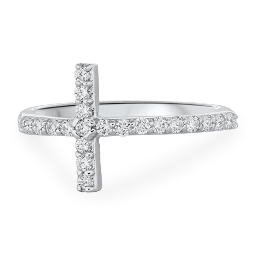 View Diamond Cross Ring