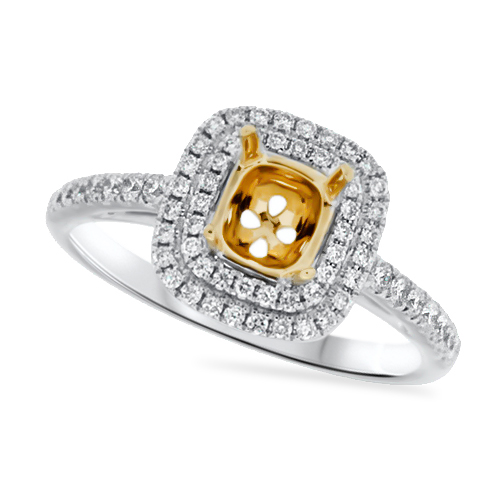 View Diamond Engagement TT Double Halo Ring