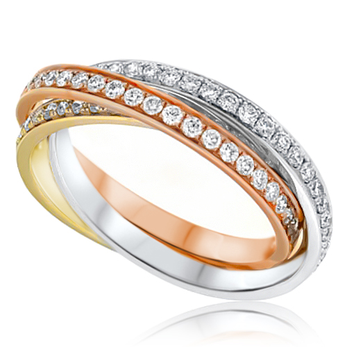 View Tricolor Rolling Diamond Ring