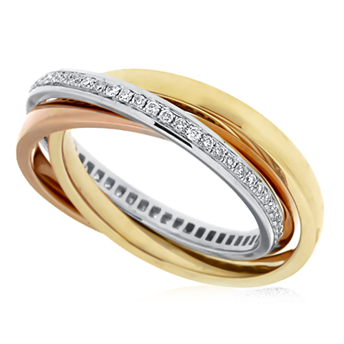 View 3 Rolling Diamond Eternity Band