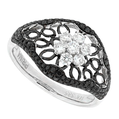 View Diamond and Black Diamond Ring