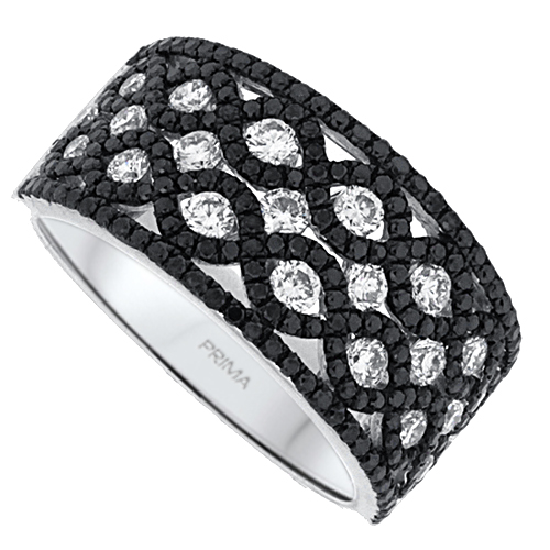 View Diamond and Black Diamond Ring