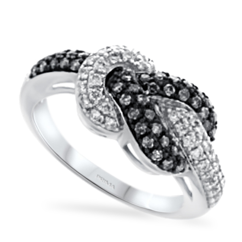 View Silver Mist Diamond and White Diamond Knot Ring