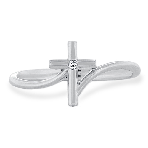 View Diamond Cross Ring