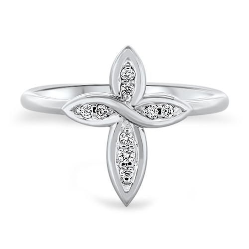 View Diamond Cross Ring