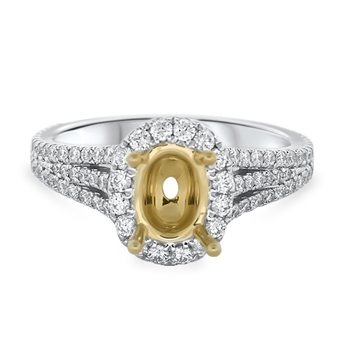 View Diamond Oval TT Halo Engagement Ring 7.5x5.5 Head