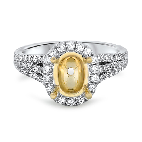 View Diamond Oval TT Halo Eng Ring 8.5x6.5 Head