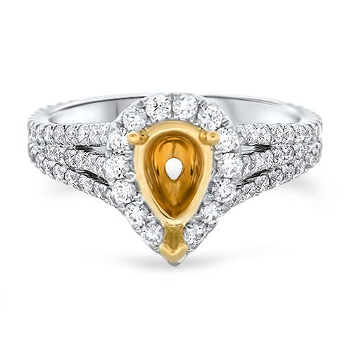 View Diamond Pear Halo Eng Ring
