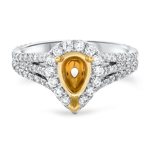 View Diamond Pear TT Halo Eng Ring 8.0x5.5 Head