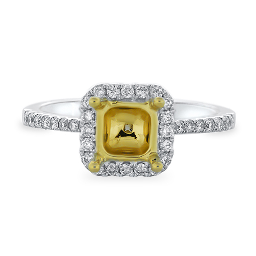 View Diamond P/C TT Halo Engagement Ring For 6mm Head