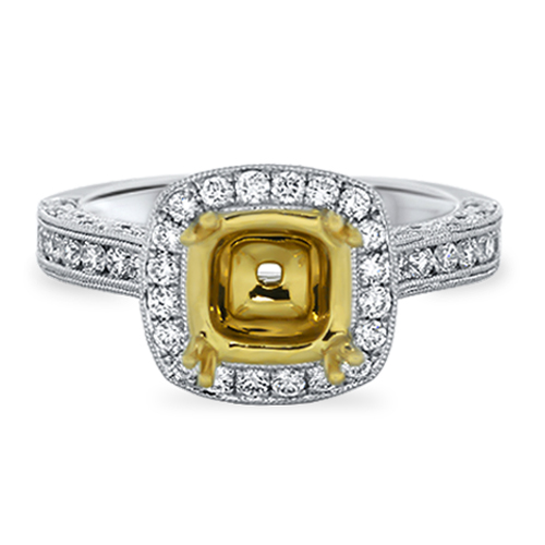 View Diamond P/C TT Halo Engagement Ring For 7.5mm Head