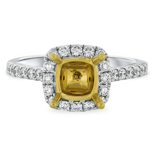 View Diamond P/C TT Halo Engagement Ring For 6.5mm Head
