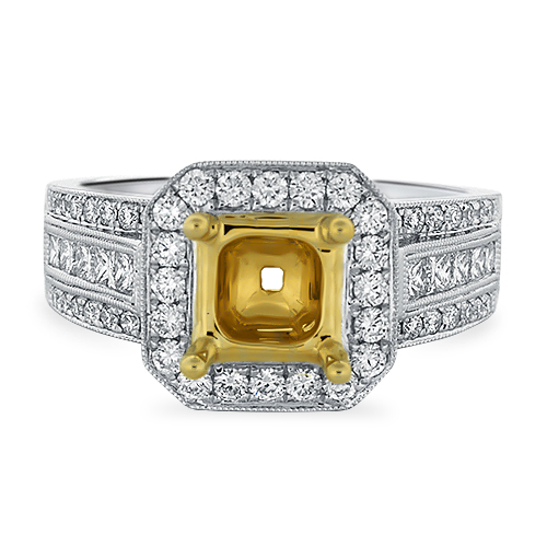 View Diamond P/C TT Halo Engagement Ring