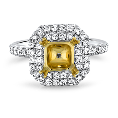 View Diamond P/C Double Halo Eng Ring
