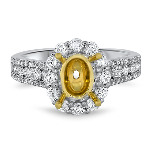 View Diamond Oval TT Halo Engagement Ring For 8x6 Ctr.
