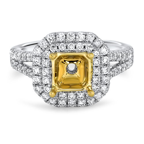 View Diamond Double Halo TT P/C Eng Ring For 6.5mm Ctr.