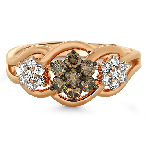 View Brown Diamond and Diamond Ring