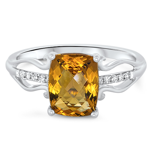 View Diamond And Citrine Ring