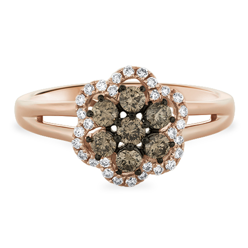 View Brown Diamond and Diamond Ring