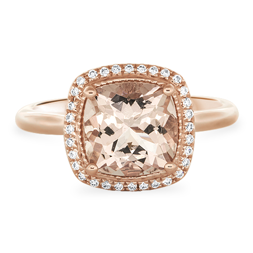 View Diamond And Cushion Cut Morganite