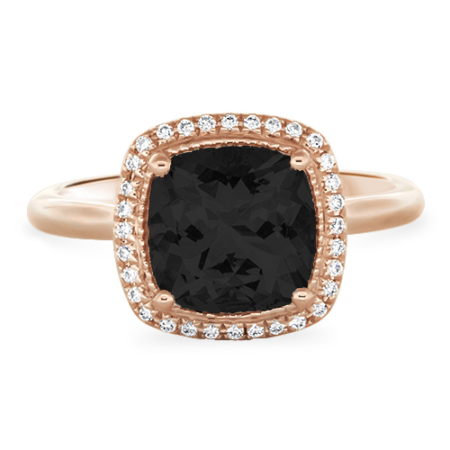 View Black Onyx And Diamond Halo Ring