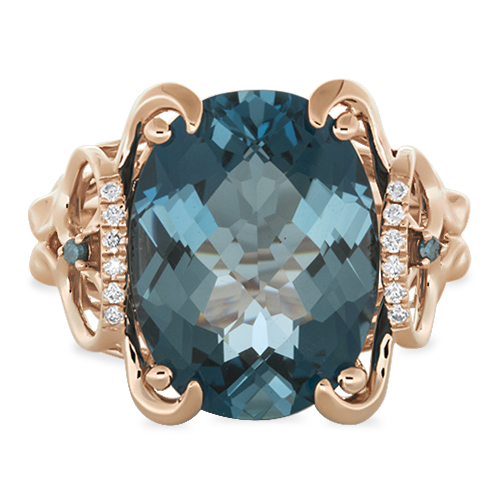 View London Blue And Diamond Ring With Blue Diamonds