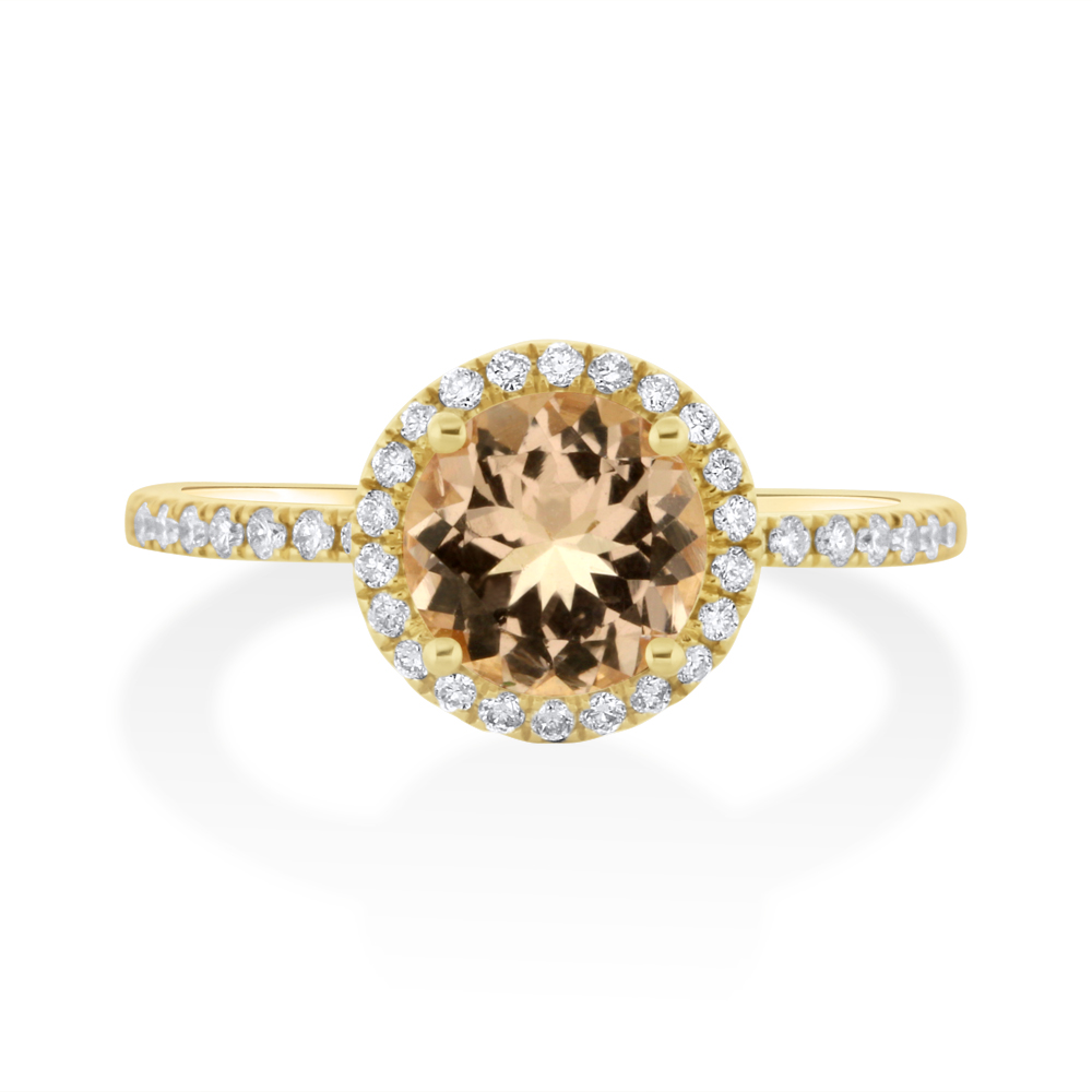 View Morganite And Diamond Ring
