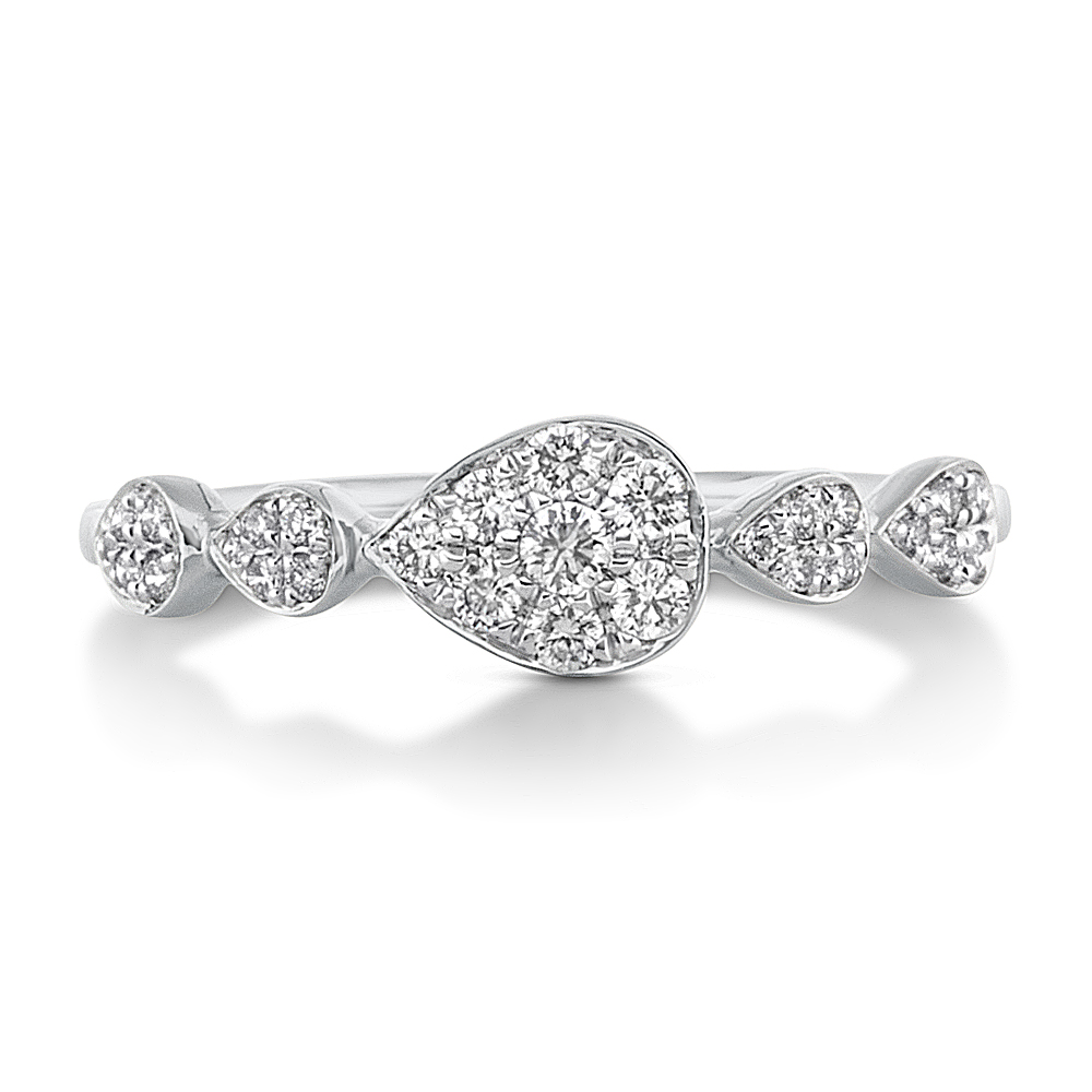 View Diamond 5 Sections Pear Shape Cluster Ring
