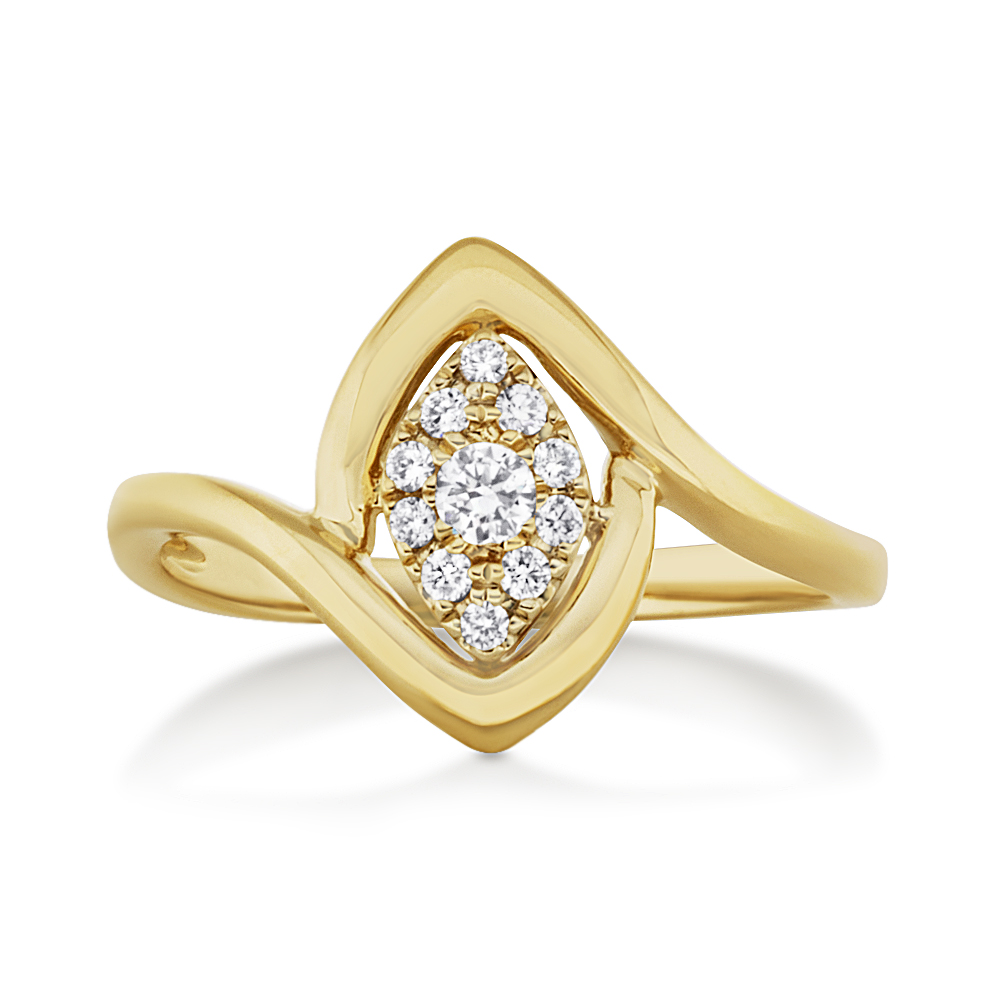 View Diamond Marquee Shape Cluster Ring
