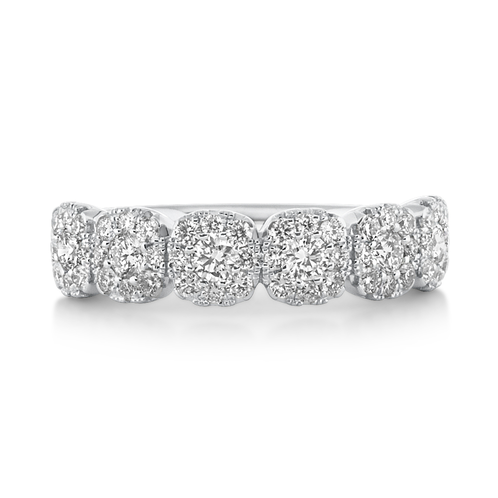View Diamond 6 Cushion Sections Cluster Ring