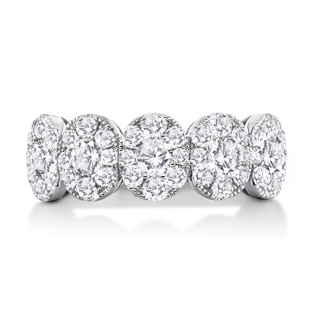 View Diamond 5 Oval Sections Cluster Ring
