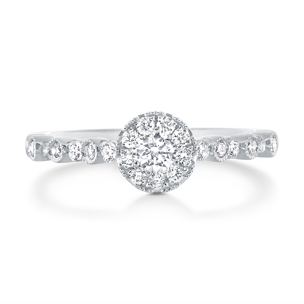 View Diamond Round Shape Cluster Ring