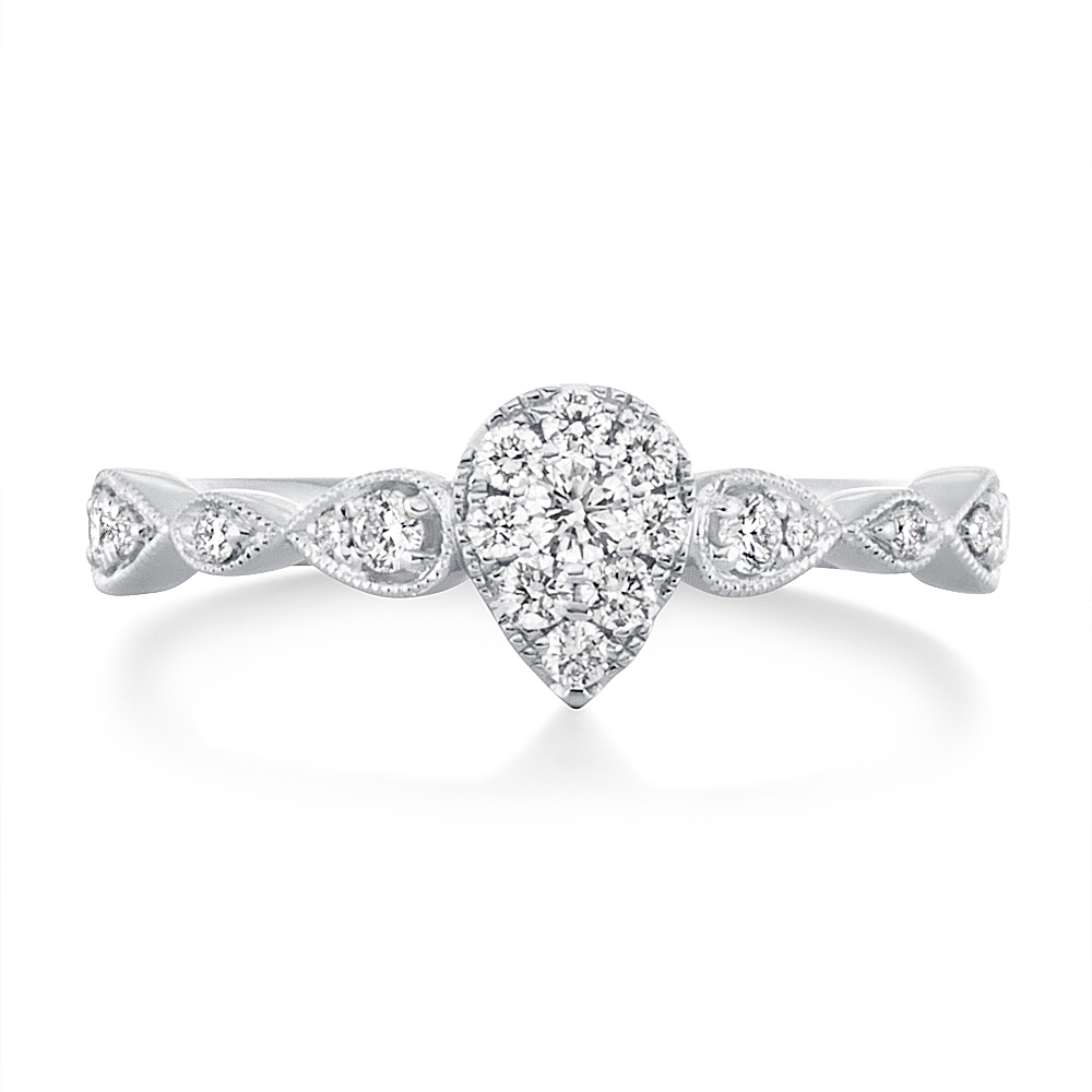 View Diamond Pear Shape Cluster Ring