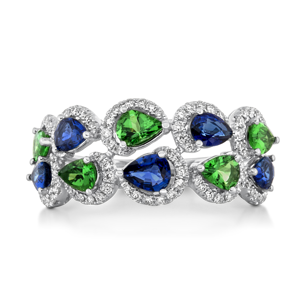 View Multi Sapphire and Diamond Ring